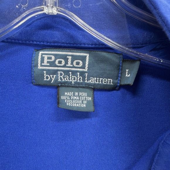 Polo Ralph Lauren 1/4 Zip Pullover Men Large Blue Pima Cotton Sweater Sweatshirt - Picture 4 of 7
